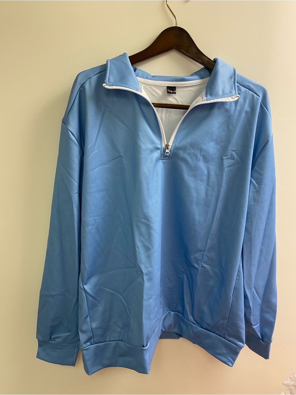 NWT Men's Light Blue Quarter-Zip Pullover Sweater